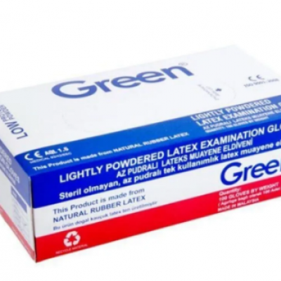 Green Lateks Pudralı Eldiven (S)