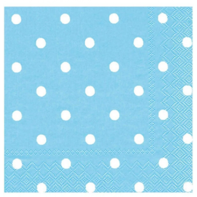 Roll Up Açık Mavi Puantiyeli Kağıt Peçete