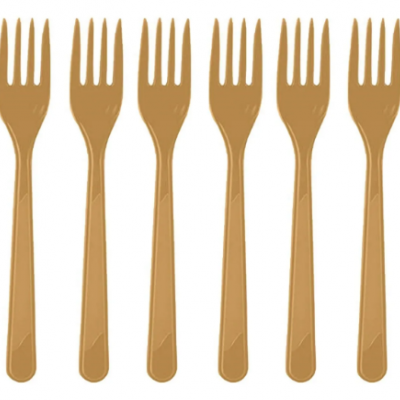 Roll Up Plastik Çatal Gold