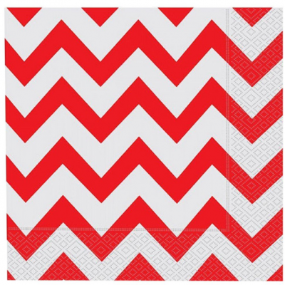 Roll Up Kırmızı Zikzak Desenli Kağıt Peçete
