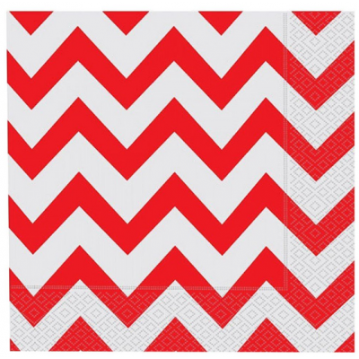 Roll Up Kırmızı Zikzak Desenli Kağıt Peçete